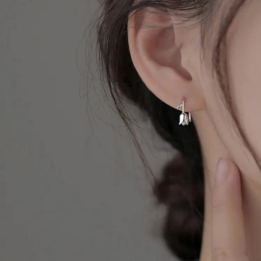 Aretes de tulipán plata 925