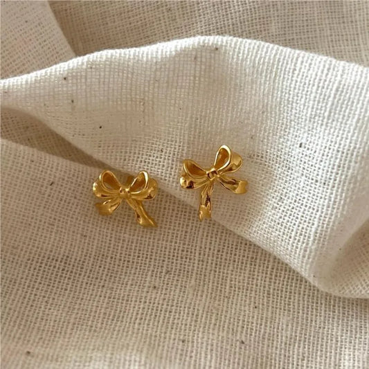 Little bows golden earrings