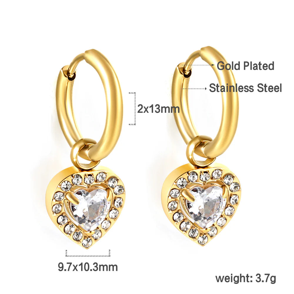 Heart-shaped diamond earrings