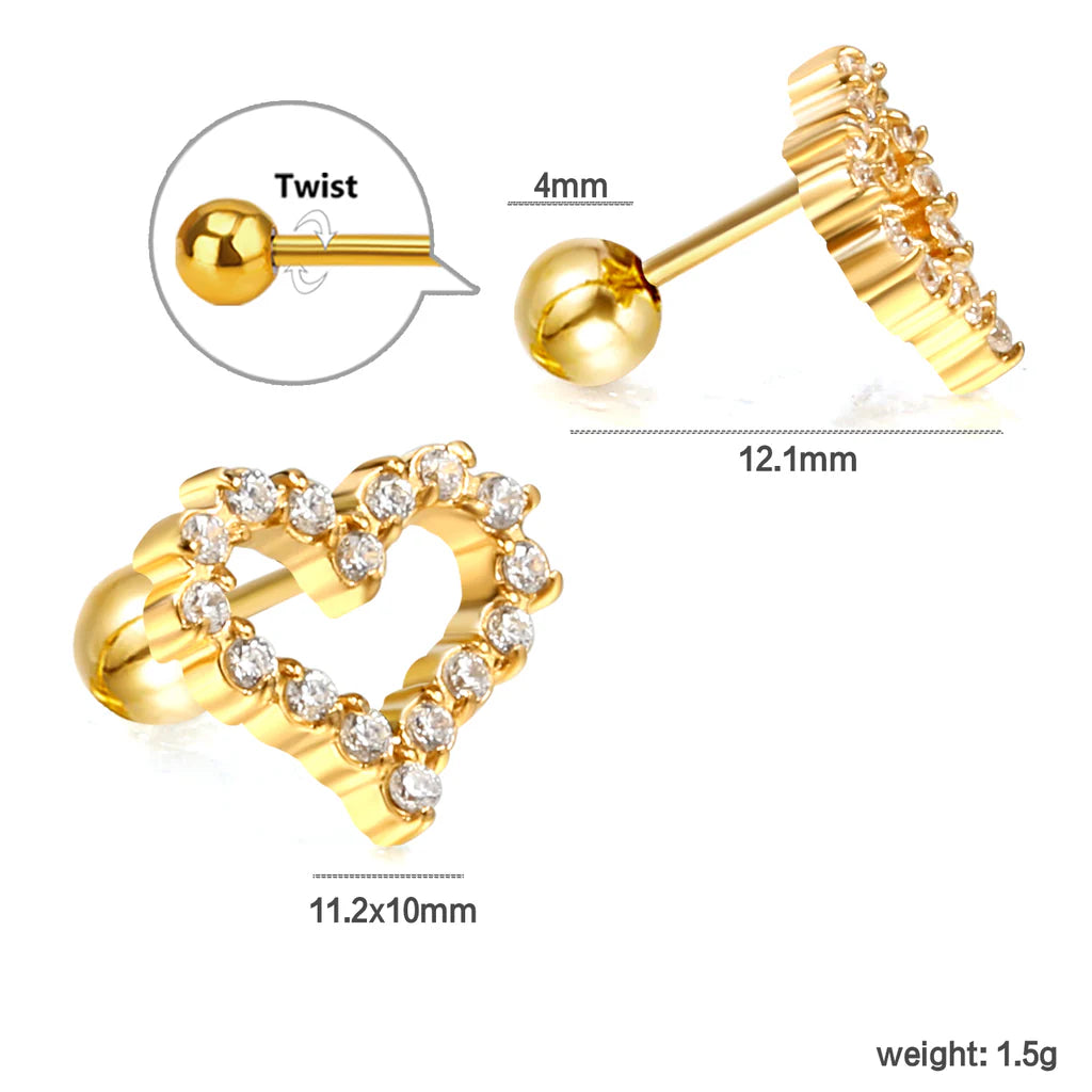 Aretes de corazón Ivanny