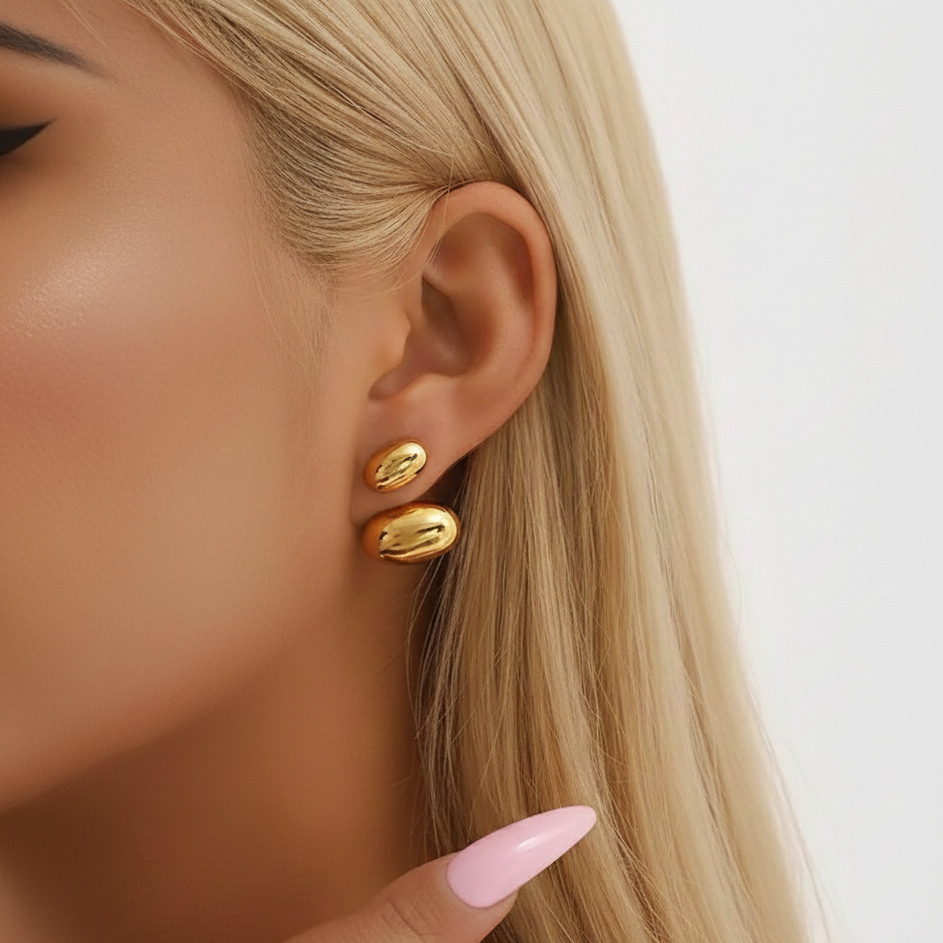 Magic double golden earrings💧