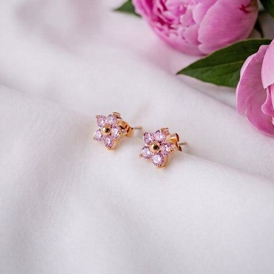 Aretes Pink Flowers