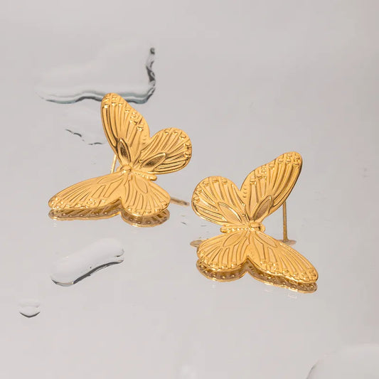 Pendientes de mariposa dorada Auri