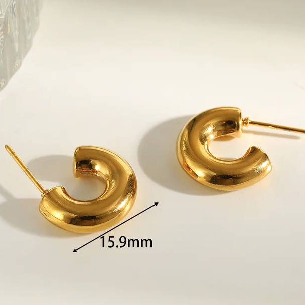 Argollas Chuncky Cece Hoops Dorado