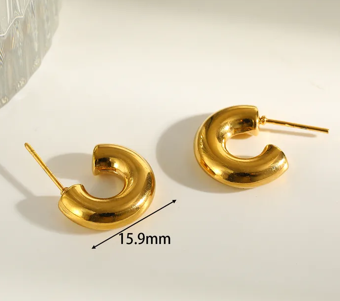 Argollas Chuncky Cece Hoops Plateado