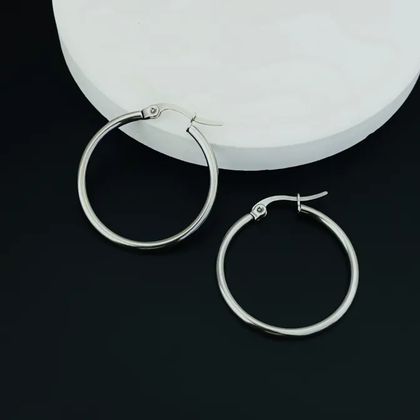 Argollas Básicas 30mm Plateado