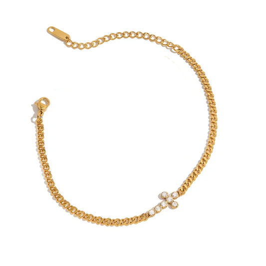 Collar de cruz de cristal