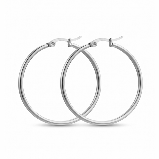 Argollas Básicas Plateado 60mm