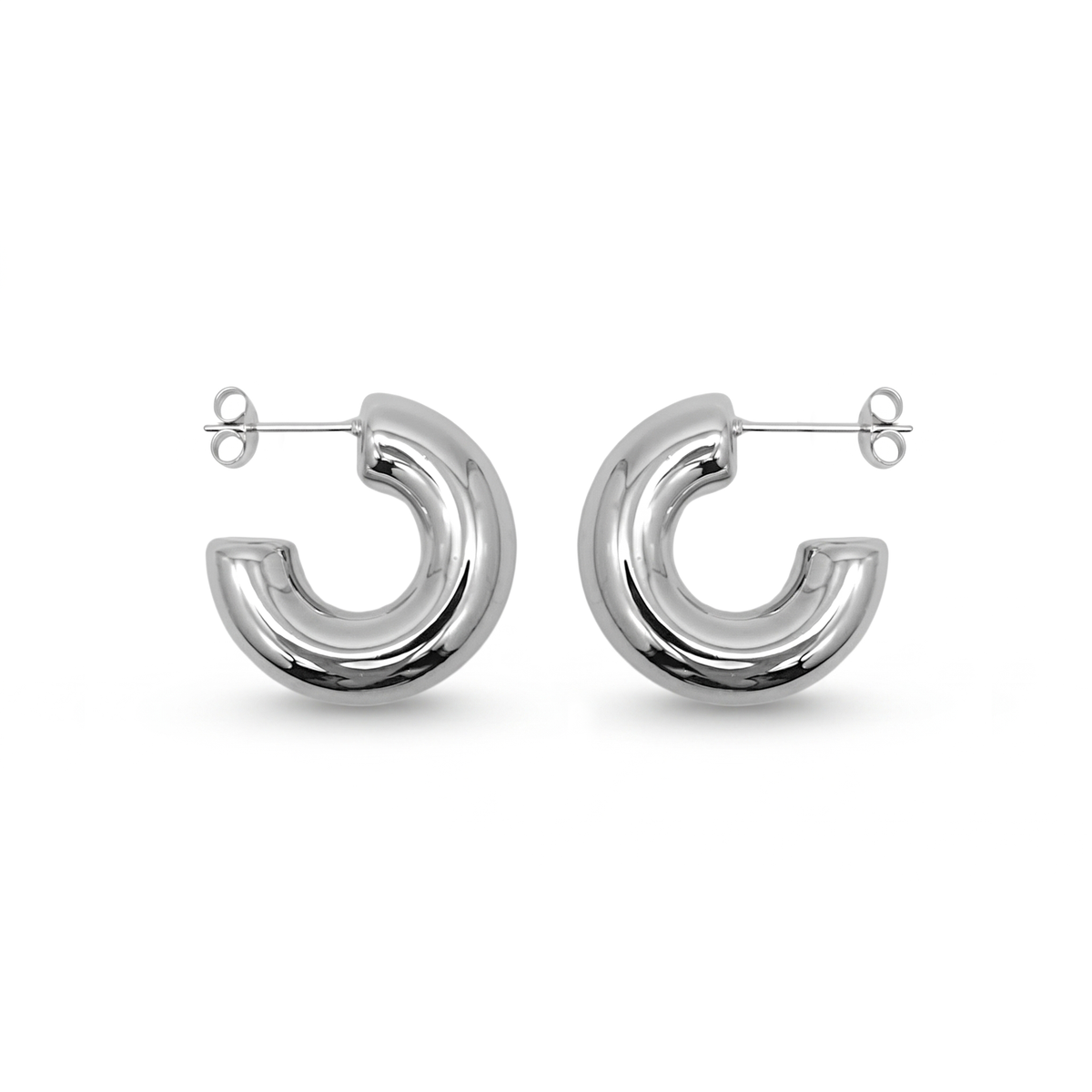 Argollas Chuncky Cece Hoops Plateado