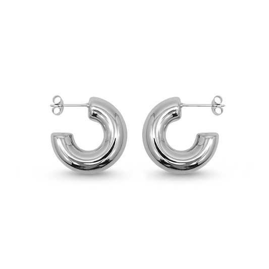 Argollas Chuncky Cece Hoops Plateado
