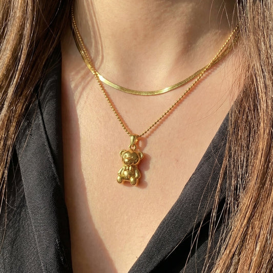 Teddy bear necklace💧