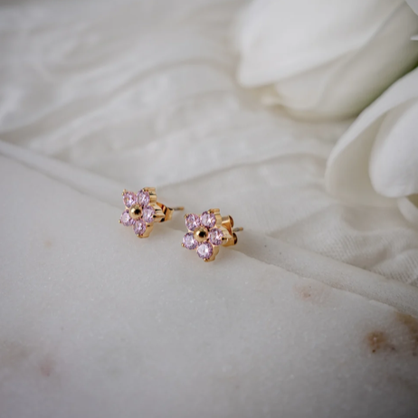 Aretes Pink Flowers