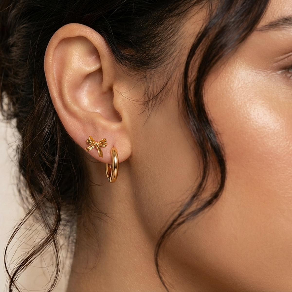 Aretes Mini Bows Plata 925