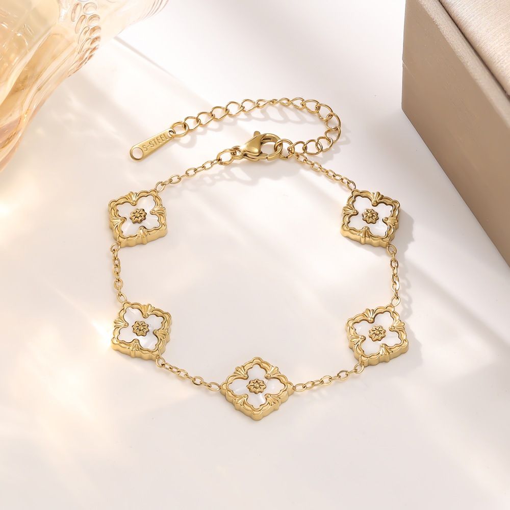 Pulsera Trébol Blanco 💧