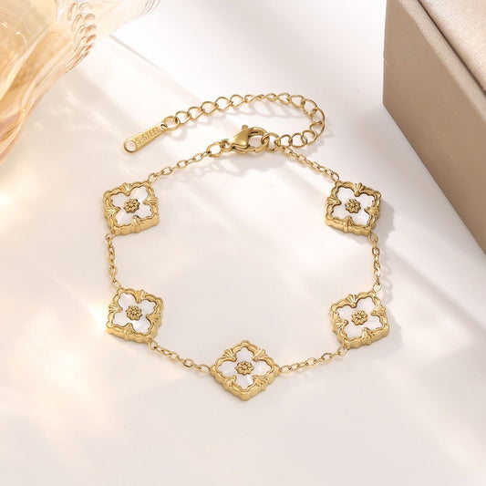 Pulsera Trébol Blanco 💧