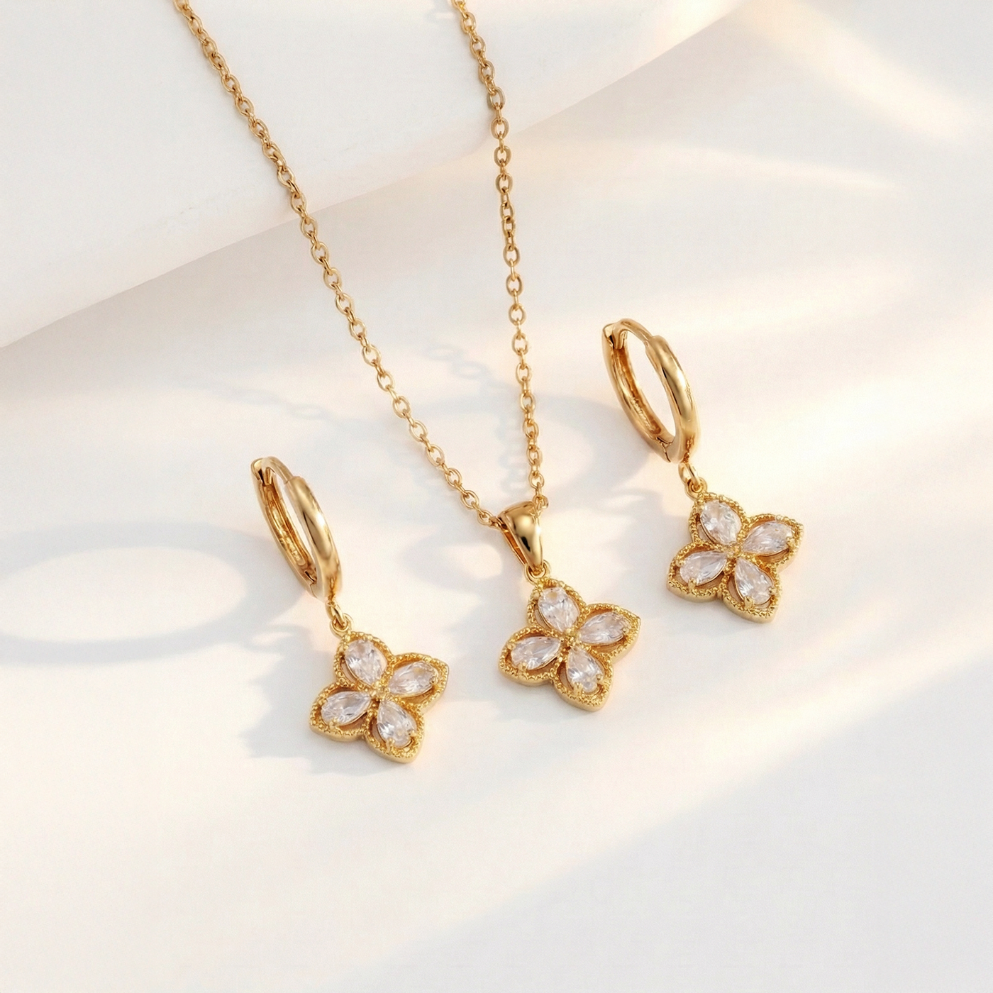 Set de Trébol en Blanco Inaya