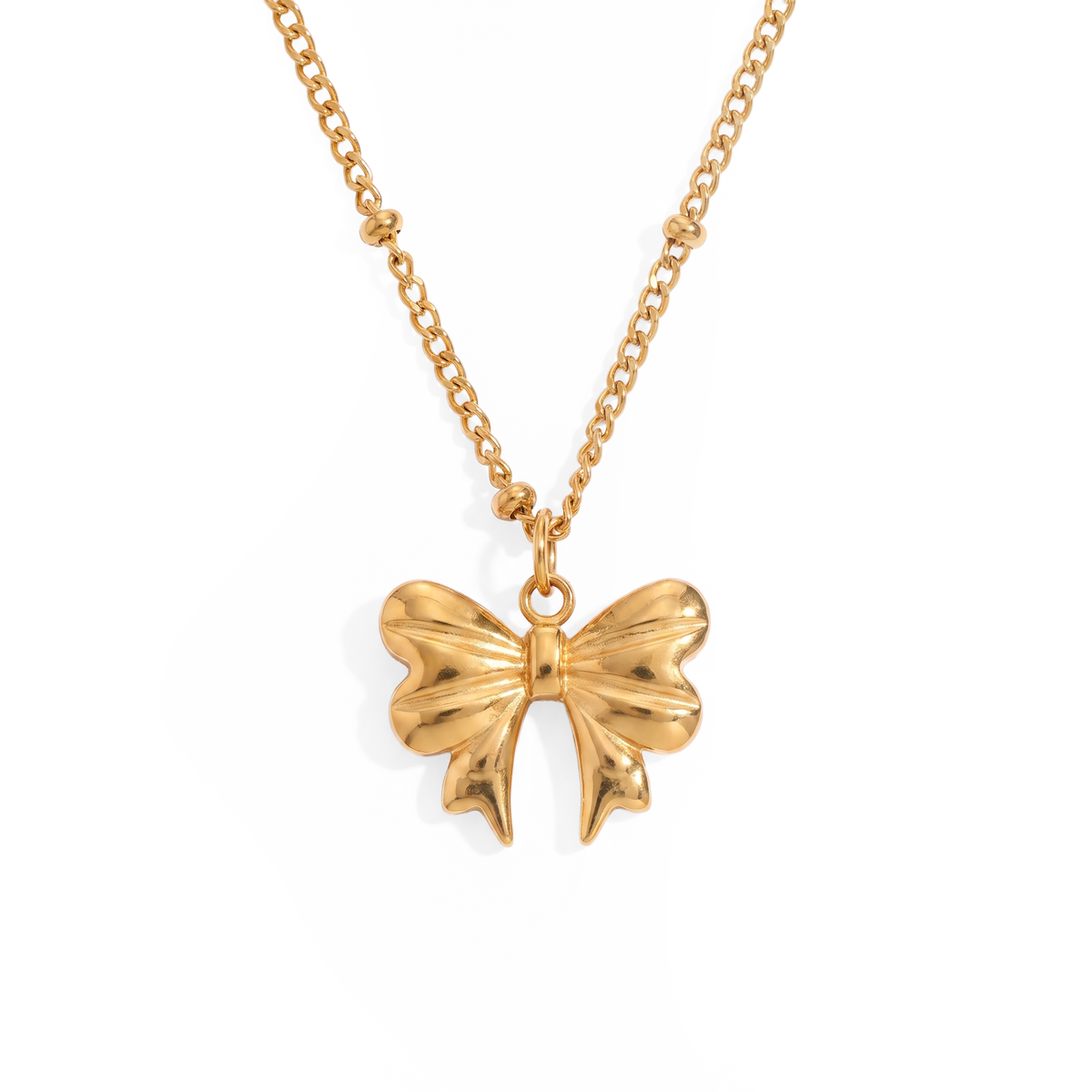 Coquette bow golden necklace💧