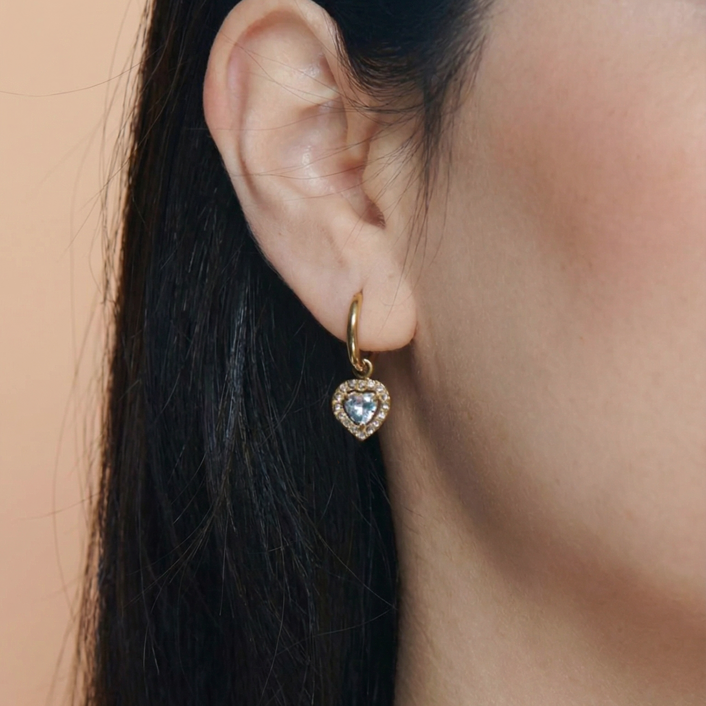 Heart-shaped diamond earrings