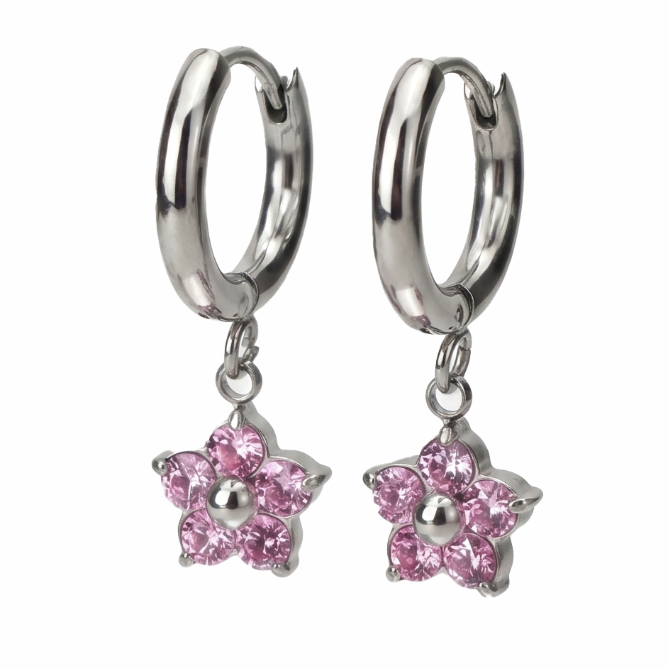 Huggies Pink Flower Plateado