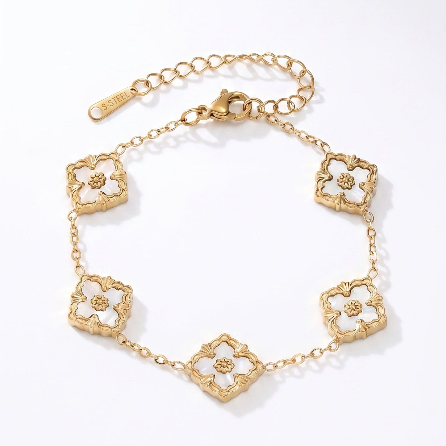 Pulsera Trébol Blanco 💧