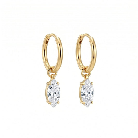 Aretes Huggies Marquise