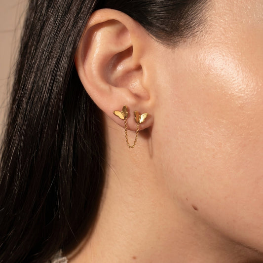 Arystena buterfly chain earrings