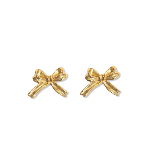 Little bows golden earrings