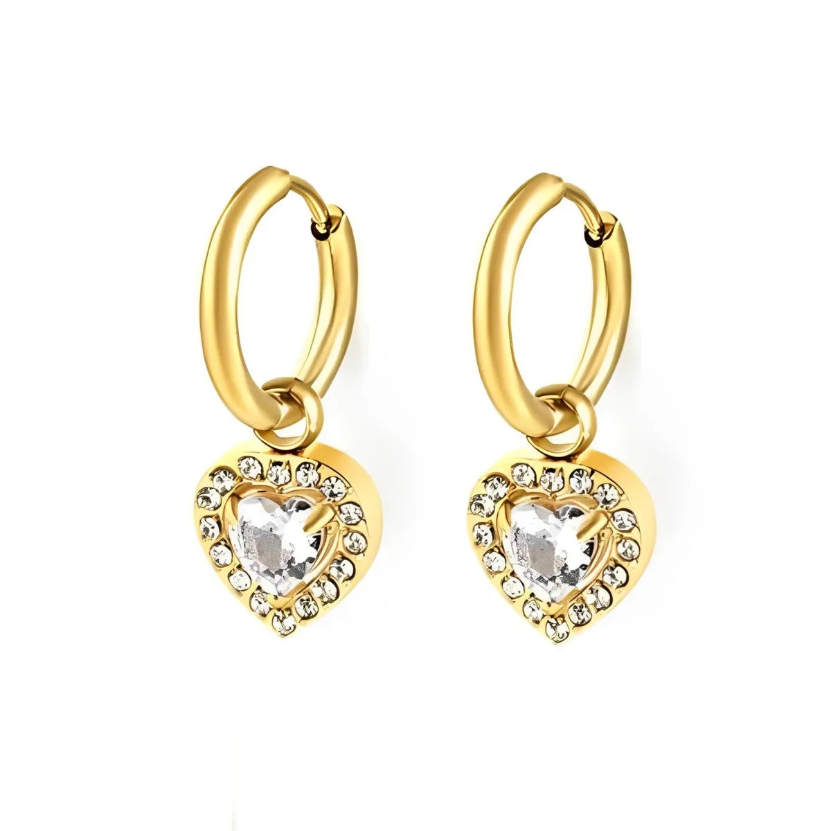 Heart-shaped diamond earrings
